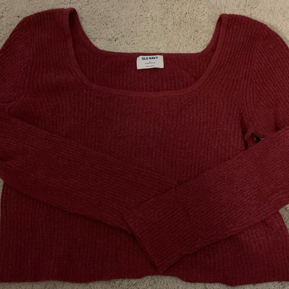 Women's Scoop Neck Pullover Sweater XL Burgundy Soft Knit - Old Navy - Picture 1 of 7